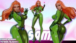 1girls 3d alestarmar bodysuit green_eyes high_heels large_ass large_breasts long_hair looking_at_viewer looking_back orange_hair patreon_username sam_(totally_spies) sole_female standing totally_spies