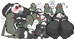 2boys all_fours anal anal_penetration anal_sex ass bear bent_over big_ass big_butt black_body black_fur blush bodily_fluids cartoon_network charlie_(wbb) cum cum_in_ass cum_inside doggy_style fellatio gaping gaping_anus hand_on_ass huge_ass huge_butt hugging male male/male mammal multicolored_body oral orgasm overweight overweight_male panda panda_(wbb) penetration rear_view sex short_tail side_view tail text wagging_tail we_bare_bears white_background white_body white_fur yaoi