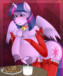 2018 absurd_res alicorn anthro anthrofied areola armwear ass big_breasts big_butt blush breast_grab breast_squeeze breasts christmas clitoris clothing cutie_mark digital_media_(artwork) elbow_gloves equine erect_nipples female friendship_is_magic furry gloves hair hand_on_breast hi_res holidays horn huge_breasts lactating legwear looking_at_viewer malamol mammal milk my_little_pony nipples nude pussy seductive_look simple_background smile solo stockings thick_thighs twilight_sparkle_(mlp) unicorn wings