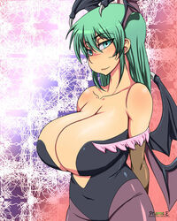 capcom clothed clothing darkstalkers female head_wings huge_breasts large_breasts morrigan_aensland pharos-e succubus vampire_savior