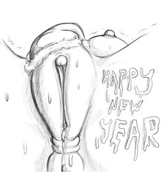 2018 alcor90 animal_genitalia animal_pussy crotchboobs english_text equine equine_pussy female feral hi_res mammal monochrome my_little_pony pussy pussy_juice solo tagme text