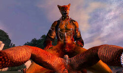 2boys anthro argonian balls ballsack body_fur bondage cum erection game_screenshot gay gay_sex humanoid_penis khajiit lorum_piercing male male_only mod nipple_piercing nipple_rings oblivion orange_fur penis penis_in_anus penis_piercing prince_albert_piercing reverse_cowgirl_position scrotum scrotum_ladder scrotum_ring slave smooth_penis testicles the_elder_scrolls yaoi