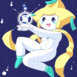 anthro breasts color female female_only flying g-sun jirachi nude pokemon pokemon_(species) solo tagme white_skin