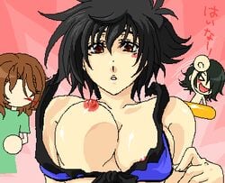 allelujah_haptism rule_63 gundam gundam_00 lingerie lockon_stratos lowres nipple_slip nipples oekaki setsuna_f_seiei underwear