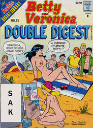 2girls archie_andrews archie_comics ass beach betty_and_veronica betty_cooper black_hair blonde_hair breasts dilton_doiley male moose_mason nude reggie_mantle sak veronica_lodge