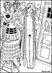 2002 black_and_white cybermen dalek doctor_who fourth_doctor genderswap_(mtf) k-9 madoc open_robe robot_dog rule_63 scalie scarf silurian tardis the_doctor unknown_species unshaved_pussy