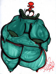 amphibian anthro beverly_bighead cane_toad female green_body nickelodeon obese obese_female rocko's_modern_life tagme