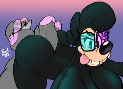 2022 anal anthro ass avian big_breasts bird black_body black_fur breasts crow daria_(cringebird) disney fan_character female furry genitals glasses gray_body gray_feathers hot_dogging humanoid_genitalia humanoid_penis intersex nebula_(toonsexual) nonbinary nude nude_anthro nude_female penis seductive seductive_look seductive_pose seductive_smile sex source_request tagme toonsexual toony