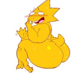 1girls alphys ass blush breasts chubby embarrassed female nude robogineer_(artist) tagme undertale