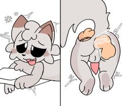 anthro bodily_fluids cat_tail catlamitas_(character) cum domestic_cat felid feline felis femboy genital_fluids glory_hole male male/male mammal milk mrdreams open_mouth penile penis_milking solo