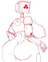 ass big_ass big_breasts breasts d.a.r. female goldcrustedchicken killing_floor killing_floor_2 looking_at_viewer looking_back looking_back_at_viewer machine robot robot_girl screen_face video_games wip