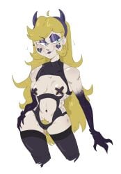 bad_bitch blonde blonde_hair bush corruption disney evil_eyes evil_smile female hairy hairy_pussy half_naked headband lingerie lingerie_only lipstick long_hair makeup mascara mhdrawin naked_female pasties princess pubic_hair pussy star_butterfly star_vs_the_forces_of_evil stockings unshaved_pussy