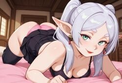 2d ai_generated cartoon cartoony cute elf elf_ears elf_female frieren frieren_beyond_journey's_end needmymommy western_art