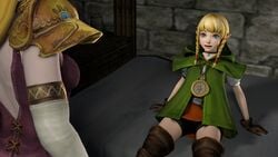 2girls 3d 3dhentaihero boots clothing compass female footwear gloves handwear hyrule_warriors hyrule_warriors_definitive_edition linkle nintendo princess_zelda the_legend_of_zelda yuri zelda_(hyrule_warriors)