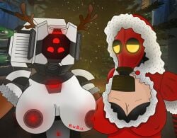 b.u.b.u big_breasts d.a.r. female gas_mask human killing_floor killing_floor_2 looking_at_viewer machine mrs._foster_(killing_floor) robot robot_girl video_games
