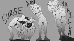 3girls amy_rose anthro apsel_bluestar apselhaven apseltheblue areolae big_breasts black_and_white breasts ear_piercing earrings english english_text eyelashes fangs female female_focus female_only furry furry_ears furry_female furry_only hedgehog hedgehog_ears hedgehog_girl hedgehog_humanoid idw_comics idw_publishing looking_at_viewer milf monochrome nipples rabbit rabbit_ears rabbit_girl sega sketch solo solo_female solo_focus sonic_(series) sonic_advance sonic_the_hedgehog_(comics) sonic_the_hedgehog_(series) surge_the_tenrec tenrec thigh_gap tongue vagina vanilla_the_rabbit