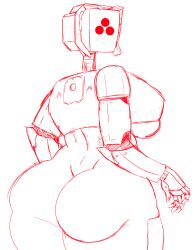 ass big_ass big_breasts breasts d.a.r. female goldcrustedchicken killing_floor killing_floor_2 looking_at_viewer looking_back looking_back_at_viewer machine robot robot_girl screen_face video_games wip