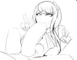 1boy 1girls 2025 balls big_balls big_breasts big_penis blowjob boxman breasts female huge_breasts kirifuji_nozomi large_balls large_breasts large_penis male penis sketch the_hundred_line_-last_defense_academy- unfinished