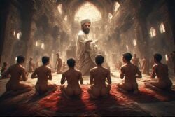 ai_generated ass big_ass big_butt clothed_male_nude_male male muhammad multiple_males muslim nude