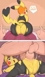 2025 absurd_res anthro anthro_penetrated ass big_butt clothed clothing cosplay_pikachu_(costume) duo female female_penetrated fur generation_1_pokemon genitals hi_res human human_on_anthro human_penetrating human_penetrating_anthro interspecies male male/female male_penetrating male_penetrating_female mammal nintendo penetration penis pikachu pikachu_libre pokemon pokemon_(species) pokephilia sex text torn_clothing usnarbit vaginal_penetration vaginal_penetration vulva yellow_body yellow_fur