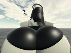1girls 3d alice_angel ass ass_bigger_than_head bendy_and_the_ink_machine big_ass emmaurgal halo horns huge_ass new_artist question_mark roblox