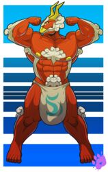 animate_inanimate bulge flexing king_of_red_lions male male_only muscles solo the_legend_of_zelda the_purple_wolf_guy wind_waker wood wooden_body