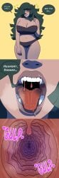 bikini breasts drool drooling female imminent_vore mawshot sequence swimmingintheswamp tongue vore
