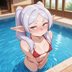 2d ai_generated cartoon cartoony cute elf elf_ears elf_female frieren frieren_beyond_journey's_end needmymommy western_art