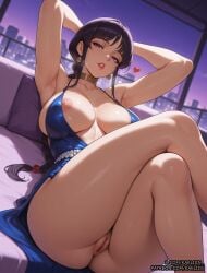 1girls ai_assisted ai_generated anime anime_style big_ass big_breasts bleach breasts clitoris crossed_legs curvaceous curvaceous_body curvaceous_female curvaceous_figure female female_focus female_only fit_female girl girly hands_behind_head hentai hourglass_figure huge_ass huge_breasts kaeliiin kurotsuchi kurotsuchi_nemu light-skinned_female light_skin pussy sexy shiny solo uncensored vagina voluptuous voluptuous_female waifu waifu_diffusion