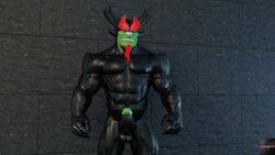 3d aku bara darkviper199027 darkviperbara demon erection goatee humanoid male male_only muscles penis samurai_jack solo