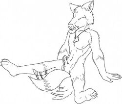 canine cum fox foxx fur human male mammal nude penis post_transformation septum simple_background solo species_transformation transformation white_background