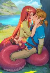-_-abc 1boy 1girls ai_generated clothing day dick femdom kissing lake lamia link link_(breath_of_the_wild) miia_(monster_musume) monster_girl monster_musume_no_iru_nichijou mythology tail tailjob the_legend_of_zelda