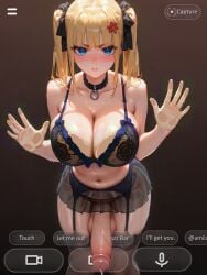 1futa absurd_res against_glass ai_generated amiiari ani_(twitter) annoyed big_breasts big_penis black_bra blonde_hair blue_eyes blush bra breasts detailed dickgirl dripping erection futanari garter_belt grok grok_(x) grok_(xai) highres huge_breasts intersex large_penis long_penis massive_penis parted_lips penis penis_to_the_knees precum precum_drip precum_string see-through see-through_clothing see-through_shirt sheer thick_thighs thighhighs transparent_clothing twitter