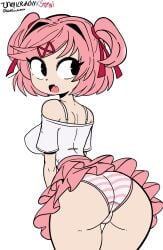 1girls artist_name ass collaboration doki_doki_literature_club female natsuki_(doki_doki_literature_club) panties self_upload solo somnipheromone tagme unepicroachy wip
