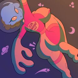 alien_girl alien_humanoid big_ass big_breasts blue_skin breasts cumdump female kairasin oc simple_shading skin_tight spacesuit visible_nipples yellow_eyes