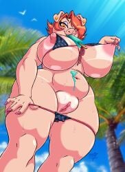 anthro anthro_only big_breasts big_breasts big_breasts big_thighs blush blush blushing_face blushing_female eltonpot erect_nipple erect_nipples eye_piercing eyeshadow female female female_focus female_only furry furry_only heart_piercing huge_boobs huge_breasts huge_breasts huge_thighs large_boobs large_breasts large_thighs large_tits looking_at_viewer orange_hair orange_hair_female panties piercing pig pig_girl pinching_own_nipple pink_nail_polish pink_nails pink_nipples popsicle popsicle_in_mouth popsicle_melting popsicle_stick puffy_pussy red_hair red_hair_female short_hair short_hair_female sus_(pig) swellen_(eltonpot) swine tan_lines thick_ass thick_thighs voluptuous voluptuous_female woman_focus woman_only