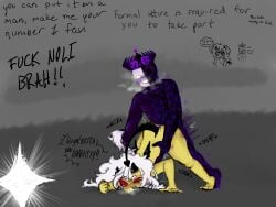 1boy 1girls ass bleeding_from_pussy blue_blood blue_tongue bp burn_scar claws crown crying demon demon_girl demon_horns demon_tail demon_wings doodle dripping_cum english_text face_on_floor female forced forsaken_(roblox) genderless grabbing grabbing_from_behind langostariendo male mask noli_(forsaken) nonbinary nonconsensual nude nude_female oc onomatopoeia pawpads paws purple_body pussy raped red_eyes roblox roblox_game robloxian tail text white_hair yelling