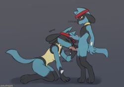2025 3_toes 4_fingers anthro anthro_on_anthro anthro_penetrated anthro_penetrating anthro_penetrating_anthro ass blue_body blue_fur blue_tail breasts brother_(lore) brother_and_sister_(lore) chest_spike closed_eyes clothed clothed_anthro clothed_female clothed_male clothing digital_media_(artwork) duo erection feet fellatio female female_penetrated fingers fur generation_4_pokemon genitals hand_on_head hand_on_penis hand_spike headgear headgear_only headwear headwear_only hi_res holding_penis incest_(lore) kneeling larger_female larger_penetrated looking_at_another looking_down looking_down_at_another lucario male male/female male_penetrating male_penetrating_female mostly_nude mostly_nude_anthro mostly_nude_female mostly_nude_male nintendo oral penetration penile penis penis_in_mouth pokemon pokemon_(species) red_eyes riolu sealer4258 sex sibling_(lore) side_view simple_background sister_(lore) size_difference smaller_male spikes spikes_(anatomy) tail toes