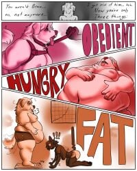 all_fours anthro ass back_fat beau_(rowan_bou) belly belly_overhang belly_rolls big_belly big_butt bloated canid canine canis chart clothing deep_navel degradation domestic_cat domestic_dog duo english_text fat_arms fat_rolls feederism felid feline felis femboy great_pyrenees hand_on_belly harness hi_res huge_belly huge_butt huge_moobs ill_fitting_clothing leash leash_pull livestock_guardian_dog looking_pleasured love_handles lukas_(rowan_bou) male mammal molosser morbidly_obese morbidly_obese_male mountain_dog muffin_top navel obese obese_male overweight overweight_male pastoral_dog rowan_bou stretch_marks stuffing text thick_thighs tongue tongue_out torn_clothing torn_underwear underwear weighing_scale weight_gain