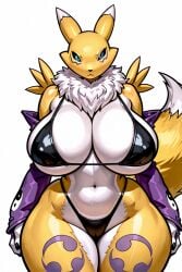 ahe_gao ai_assisted ai_generated big_ass big_breasts big_nipples bikini black_bikini breasts digimon female furry furry_only huge_ass huge_breasts huge_thighs mommy posing randomaifun ready_to_fuck renamon seductive sexy thick_as_fuck thick_thighs wide_hips