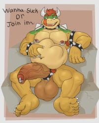 1boy anthro armpit_hair balls belly big_balls big_belly big_penis bowser claws cock_ring collar cum cumdrip daddy dialogue dilf enormous_balls enormous_penis erection foreskin furry furry_male furry_only genitals gigantic_balls grabbing_penis horns huge_balls huge_cock koopa large_balls large_penis looking_at_viewer male male_nipples male_only mario_(series) massive_balls massive_penis mature mature_male nintendo nipple_piercing nipples open_mouth penis pubic_hair red_hair reptile rokie38 scalie sitting spiked_collar testicles thick_penis tongue tongue_out vein veiny_penis vore vore_belly