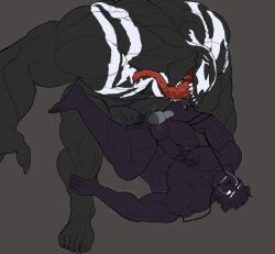 2boys 2d alien anal ass bara big big_muscles black_skin boner claws cock erection fangs gay human islate_(artist) long_tongue male male/male male_only male_penetrated male_penetrating marvel microphone monster muscles nude pecs penis precum recording sex sharp_teeth size_difference symbiote tagme tongue tongue_out venom venom_(marvel) venom_(marvel_rivals) void_(voidslutva) voidslutva white_eyes yaoi