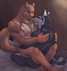 2014 2boys after_sex anal anal_sex anthro anthro_on_anthro ass back_muscles bed biceps big_muscles black_fur black_nose blue_eyes blue_fur blush brown_fur canine chest_tuft cum cum_on_arm cum_on_body cum_on_chest cum_on_face cum_on_self cum_string duo embrace eye_contact fur gay grey_fur grin hand_on_shoulder hi_res himitsuri_no_lagoon hug husky istani kuugo_(character) lagoon_lounge leg_wrap lotus_position male male_only male_penetrating mammal mastery_position messy muscular muscular_male nude on_lap on_top open_mouth orgasm pecs penetration purple_eyes romantic_couple saliva scar sex sitting sitting_on_lap smile spread_legs spreading straddling sweat tan_fur teeth tongue tongue_out tuft white_fur wolf yaoi yuujirou_(character)