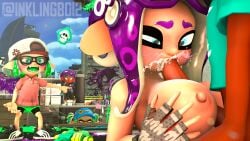 afro angry angry_expression big_breasts big_nipples big_penis blue_eyes blush blushing breasts cum cum_in_mouth cyan_eyes dark_skin daytime female gloves green_hair half-closed_eyes hat headwear ink inkling inkling_boi_(artist) inkling_boy inkling_girl inklingboi2 light_skin mad male nintendo nipples octoling octoling_boy octoling_girl penis purple_hair sfm shocked shocked_expression small_pupils source_filmmaker splatoon splatoon_(series) splatoon_2 splatoon_3 sunglasses sunlight sweat titjob twitter_link