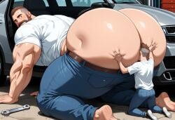 2boys ai_generated ass assisass bara bara_ass beefy big_ass big_ass_(male) big_butt big_muscles big_pecs civitai dilf dumptruck_ass enormous_ass face_in_ass fat_ass garage gay giant gigantic_ass himbo huge_ass huge_ass_(male) huge_butt licking_ass male male_only massive_ass muscles muscular muscular_male pants_down pants_pull pawb plump_ass repairing rimjob rimming size_difference small_dom_big_sub small_top_big_bottom smothering smothering_ass sniffing sniffing_ass yaoi