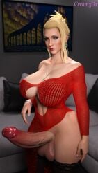 1futa 3d big_breasts blonde_hair breasts cream3dx erection final_fantasy final_fantasy_vii futa_doing_nothing futanari huge_breasts huge_cock intersex penis scarlet_(ffvii) square_enix