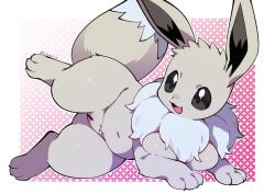 2025 3_toes anthro biped breasts censored censored_genitalia censored_vulva claws digital_media_(artwork) eevee feet female fur generation_1_pokemon genitals grey_body grey_fur grey_tail lolobot looking_at_viewer navel nintendo nude nude_anthro nude_female pokemon pokemon_(species) pussy simple_background smile solo tail toe_claws toes vulva