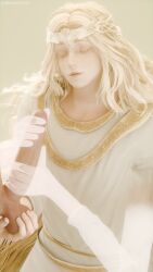 2boys 3d balls_grab blender blonde_hair closed_eyes clothed_male_nude_male desess3intes elden_ring femboy gay handjob long_hair male male_focus male_only masturbation miquella miquella_the_kind render shadow_of_the_erdtree smile smiling tagme testicles twink yaoi