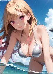 1girls 2d ai_generated areolae armpit bangs bare_arms big_breasts bikini bikini_bottom bikini_top blonde_hair breasts chest curvy curvy_figure cute cute_face detailed earrings eyelashes eyeshadow female female_only fit fit_female focus hair high_quality in_water kitagawa_marin large_breasts leaning_forward legs light-skinned_female light_skin lips lipstick long_hair looking_at_viewer makeup mascara micro_bikini ocean pale-skinned_female pale_skin perky_breasts piercing pink_eyes posing sea seductive seductive_look selfie sono_bisque_doll_wa_koi_wo_suru stable_diffusion tagme thighs thin_waist underwear