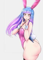 1girls big_ass bunny_ears bunny_girl bunnysuit flanc20 flat_chest flat_chested gumi_(west777) long_hair looking_at_viewer solo_female tagme